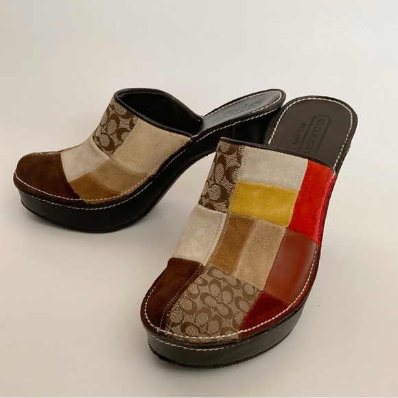 Coach Kieran Patchwork Slip On Clogs - Picture 5 of 9